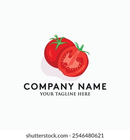 Red tomato logo design vector