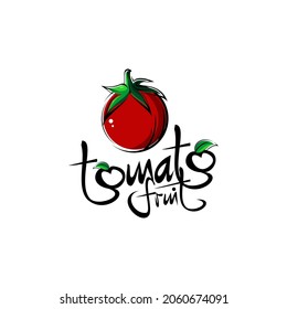 red tomato logo illustration vector