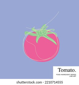 Red Tomato on top view, Food Ingredient Cartoon Line Art Vector Template