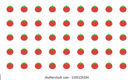 Red tomato on white background pattern vegetable seamless pattern