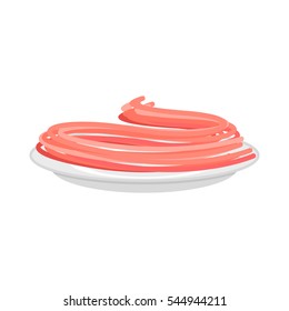 Red Tomato pasta in plate. Spaghetti isolated
