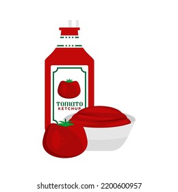 red tomato sauce in a bottle
