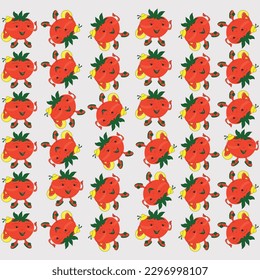 red tomato seamless pattern vector illustration