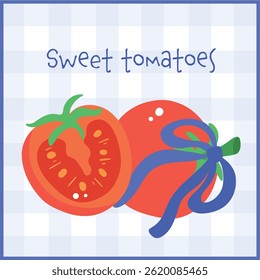 Conjunto de tomate vermelho suculento, Clipart fresco