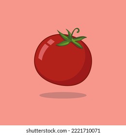 red tomato slice free vector with pnk background, for ingredient food poster, food menu, vegetables and fruits illustration book, and icon tamplate food design
