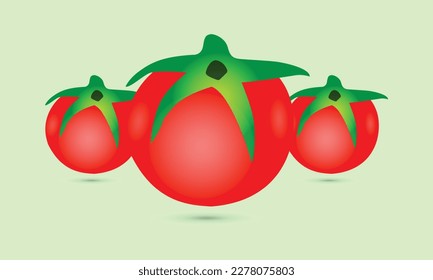 Red Tomato vector arts with background