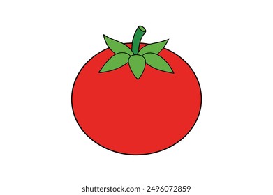 Red tomato vector illustration for digital design,clipart, and line art design, perfect for various projects.