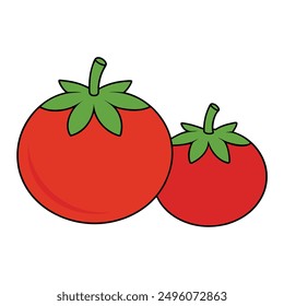 Red tomato vector illustration for digital design,clipart, and line art design, perfect for various projects.