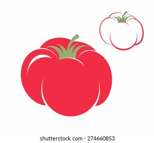 Red tomato. Vector illustration EPS10.  
 Isolated tomato on white background