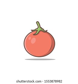 red tomato vector illustration in isolated white