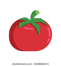 Ilustración vectorial de tomate rojo, icono de dibujos animados simple