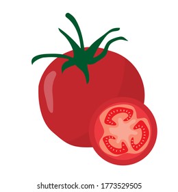 Red tomato. Vector image, eps 10