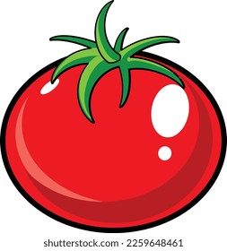 imagen vectorial de una manzana roja con hojas verdes