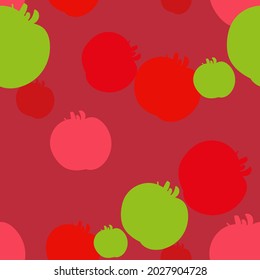 red tomato vector seamless bright pattern multicolor