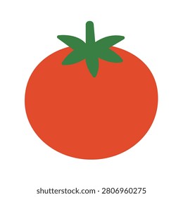 Red tomato vegetable cute flat vector illustration
