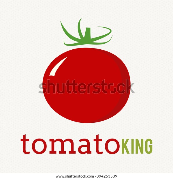 フラットスタイルの赤いトマト野菜のロゴアイコンとおかしなテキスト 赤いトマトアイコン のロゴ 新鮮なベジタリアンのコンセプト パターンの背景に健康なベジタリアンのロゴ クールなシンプルなフラットデザイントマト のベクター画像素材 ロイヤリティフリー