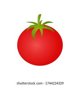 Verdura de tomate rojo sobre fondo blanco