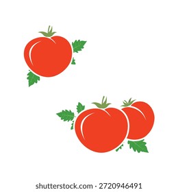 Ilustración vectorial de estilo vintage de tomate rojo. Tomates maduros aislados con hojas sobre fondo blanco, diseñados como un icono vegetal clásico con un aspecto retro. Vector EPS limpio, detallado, totalmente editable y escalable, ideal para envases de alimentos, etiquetas de productos orgánicos, marcas de comestibles, diseños de mercados de agricultores, menús de restaurantes, logotipos, carteles y proyectos de agricultura o estilo de vida saludable. Ilustraciones de alta calidad adecuadas para impresión y uso digital.