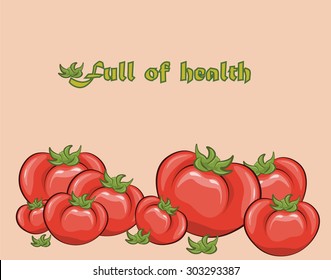 Red tomatoes background. Vector