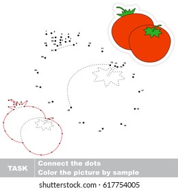 Red Tomatoes. Dot to dot educational game for kids.
