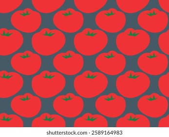 Red tomatoes. Drawing. Seamless vector pattern for design and decoration. 