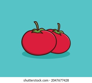 red tomatoes hand drawing illustration