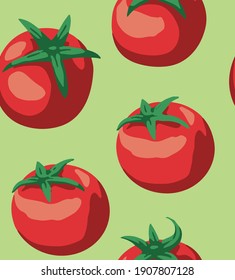 Red Tomatoes on color background