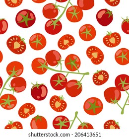 Red tomatoes seamless pattern