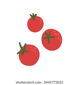 Red tomatoes. Vector flat illustration.