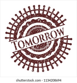 Red Tomorrow rubber grunge seal
