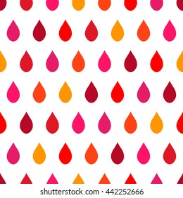 Red Tone Rain White Background Vector Illustration