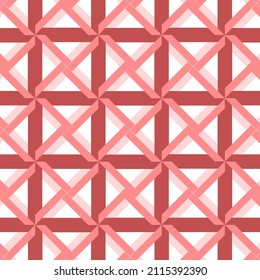 The red tone ribbon (windmill shape) in seamless pattern.