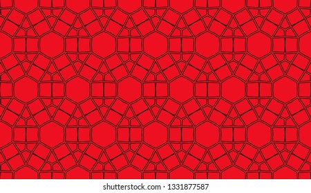 Red tones. Geometric design seamless pattern. Vector illustration