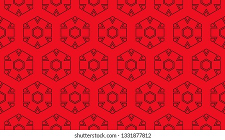 Red tones. Geometric design seamless pattern. Vector illustration