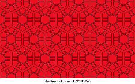 Red tones. Geometric design seamless pattern. Vector illustration