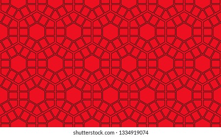 Red tones. Geometric design seamless pattern. Vector illustration