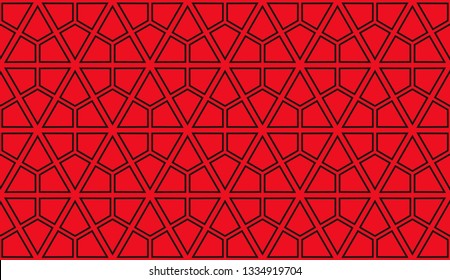 Red tones. Geometric design seamless pattern. Vector illustration
