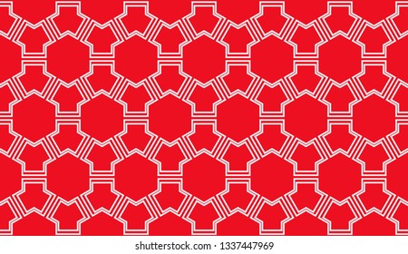 Red tones. Geometric design seamless pattern. Vector illustration