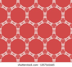 Red tones.For the interior design, printing, textile industry. Geometric pattern as seamless vector illustration.