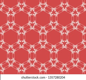 Red tones.For the interior design, printing, textile industry. Geometric pattern as seamless vector illustration.