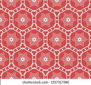 Red tones.For the interior design, printing, textile industry. Geometric pattern as seamless vector illustration.
