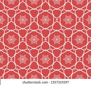 Red tones.For the interior design, printing, textile industry. Geometric pattern as seamless vector illustration.