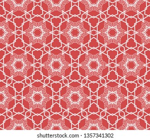 Red tones.For the interior design, printing, textile industry. Geometric pattern as seamless vector illustration.