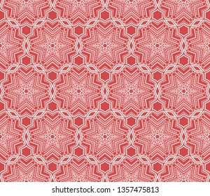 Red tones.For the interior design, printing, textile industry. Geometric pattern as seamless vector illustration.