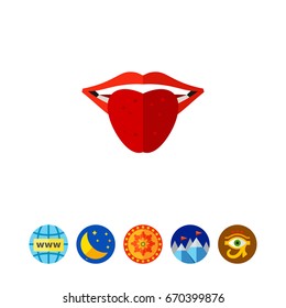 Red tongue icon