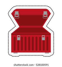 red tool box over white background. repairs tools design. vector illustration