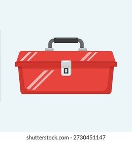 Ilustración gráfica plana de caja de herramientas roja