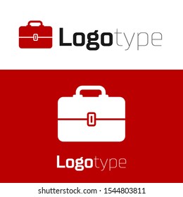 Red Toolbox icon isolated on white background. Tool box sign. Logo design template element. Vector Illustration