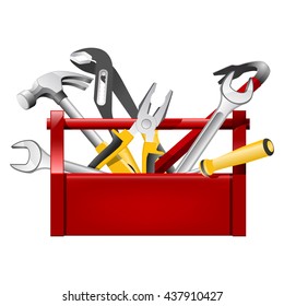 Red toolbox toolbox - repairman equipment