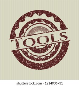 Red Tools distressed rubber grunge stamp